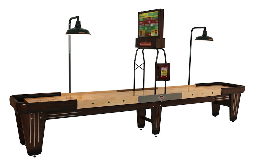 16 foot Rock-Ola Walnut Shuffleboard Table 