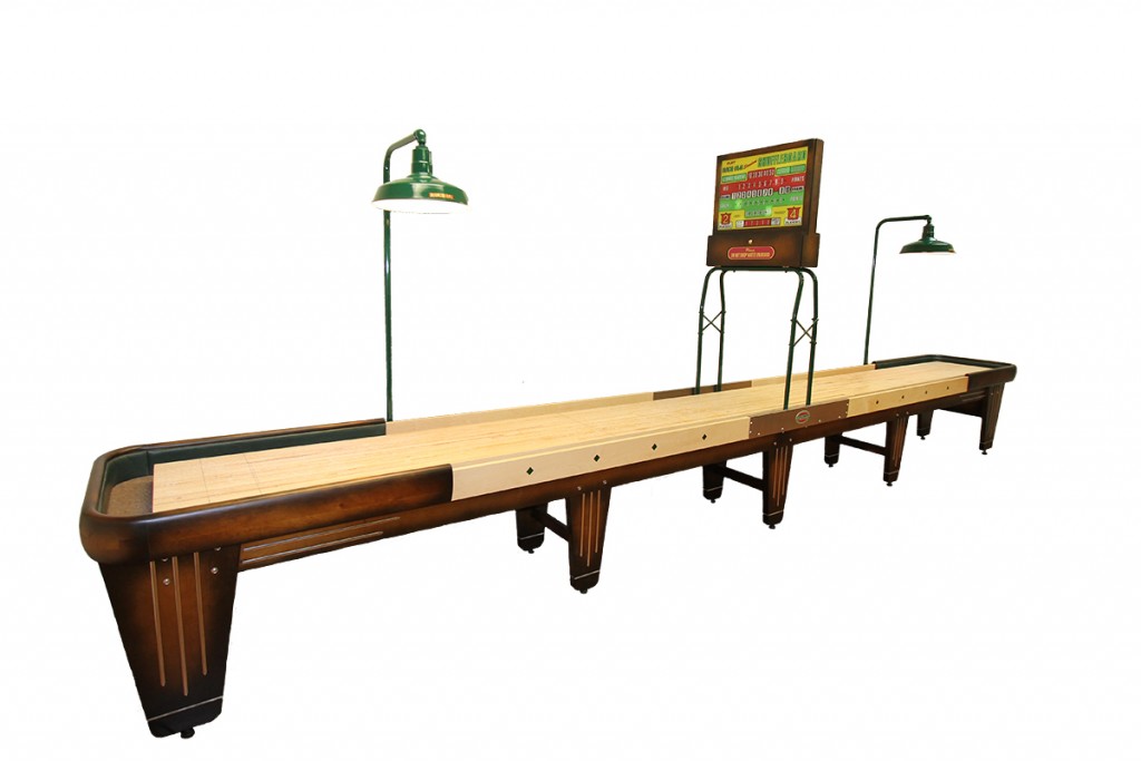 shuffleboard table with electronic scoring