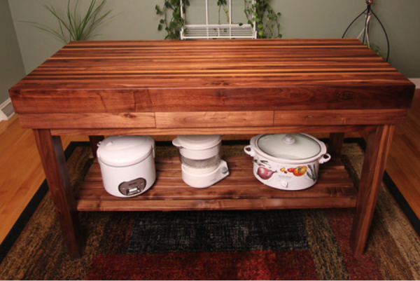gatheringtable_storage-e1409066821183 Best Uses For a Butcher Block Kitchen Island or Gathering Table