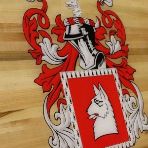 Family Crest logo table by McClure